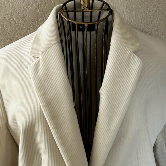 NWT Theory Luxury Old Money Power Jacket Blazer Dover White Modern Corduroy - Picture 5 of 16